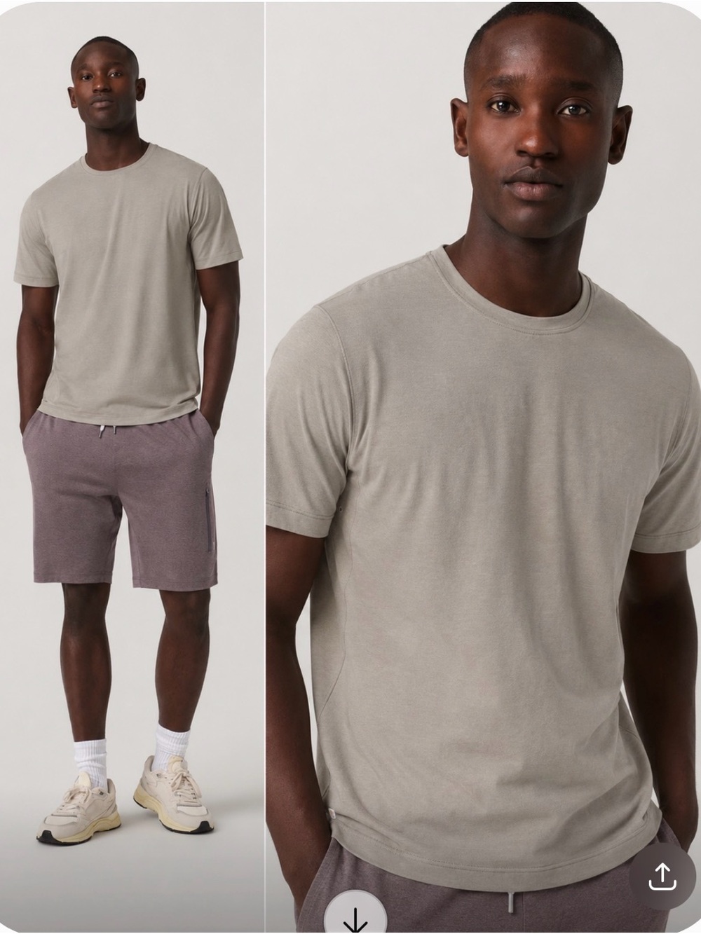Vuori Short Sleeve Everyday Tee Taupe Performance T-Shirt Men's Small